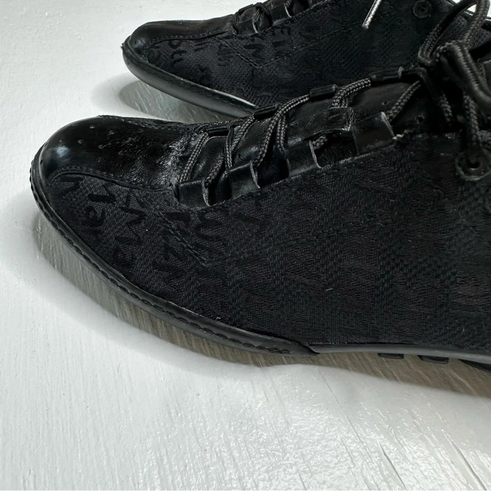 Stuart Weitzman Womens Fashion Sneakers Size 6.5 Black‎ Lace Up Logo Shoes